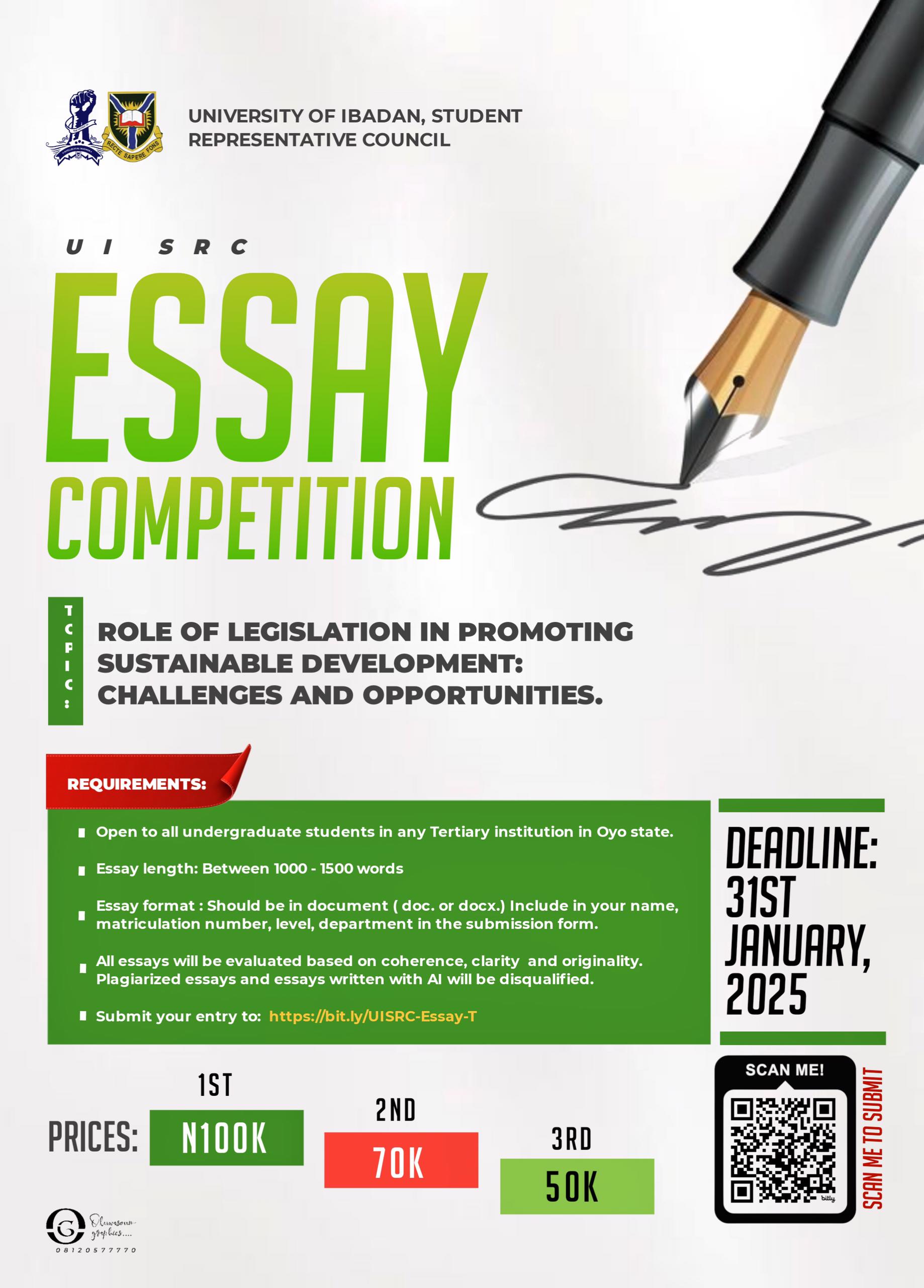 Call for Submission: UI'SRC Convenes Essay Competition | INDY PRESS